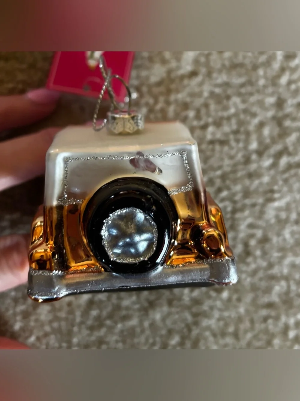 Kohl's St. Nicholas Square Gold and White Jeep Ornament Toy